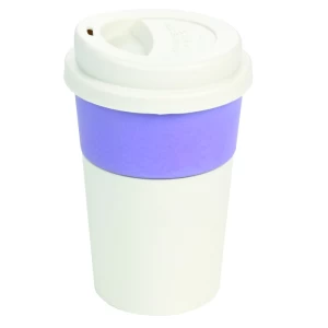 16oz 460ml bamboo fiber travel coffee mugs with silicone lid and grip