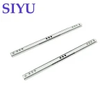 17mm 2 Fold Side Mount Drawer Slides,Metal Ball Bearing Sliding, Two Way Slide Track Rail for Drawer,Strong Bearing Capacity