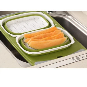 2 in 1 fruits vegetables wash and drain sink /Collapsible cutting board with dish tub