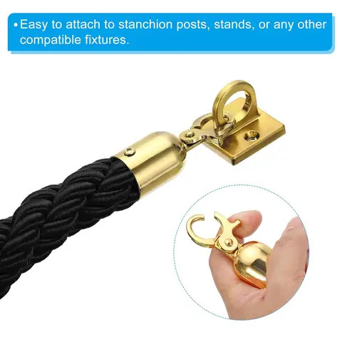 Buy 2 Pack 1.5m/5ft Barrier Rope Twisted Post Ropes With Snap Hooks For ...