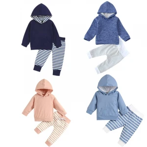 2 Piece Baby Boys Girls Clothes Long Sleeve Hoodie Tops Sweatsuit Long Pants Outfit Set New Born Baby Sweatsuits