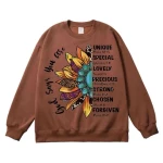 200 g womens Sweatshirt Custom black white print Pullover high quality S-3XL womens sweatshirts
