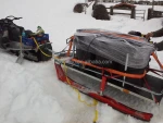 200kgs max load QUAD log sled/ timber transport  sled skis/ tractor snow Trailer/441lb utility snow sleigh towed by snowmobiles