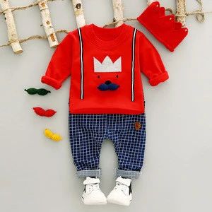 2017 korean fashion for kids cheap new autumn european stylish cotton baby boy sets clothes children&#039;s childrens clothing sets