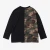 Import 2018 autumn new boy long-sleeved T-shirt camouflage stitching print childrens t-shirt from China