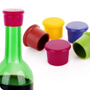 2018 best candy color food grade silicone retain freshness cover red wine stopper lids bottle caps closures