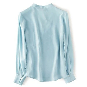 2018 fashion beautiful blouses for women long sleeve ladies casual apparel factory oem silk ladies blouses shirts