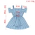 Import 2019 Boutique Halter Cold Shoulder Blue Stripe  Princess Girl Dress Flyaway romper dress from China