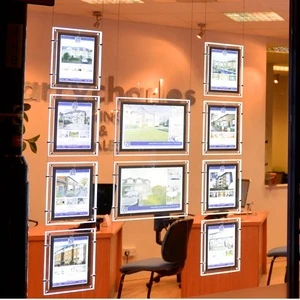 2019 new innovative real estate agent hanging lighted acrylic display case window display