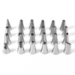 2020 Amazon hot sale stainless steel cake decorating set tips nozzles set with partstry bags, cupcakes, nails, and brush