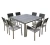 2020 Hotel Resort garden sets dining sets patio brushed Aluminum plastic wood BBQ Picnic Table and Chair Outdoor furniture