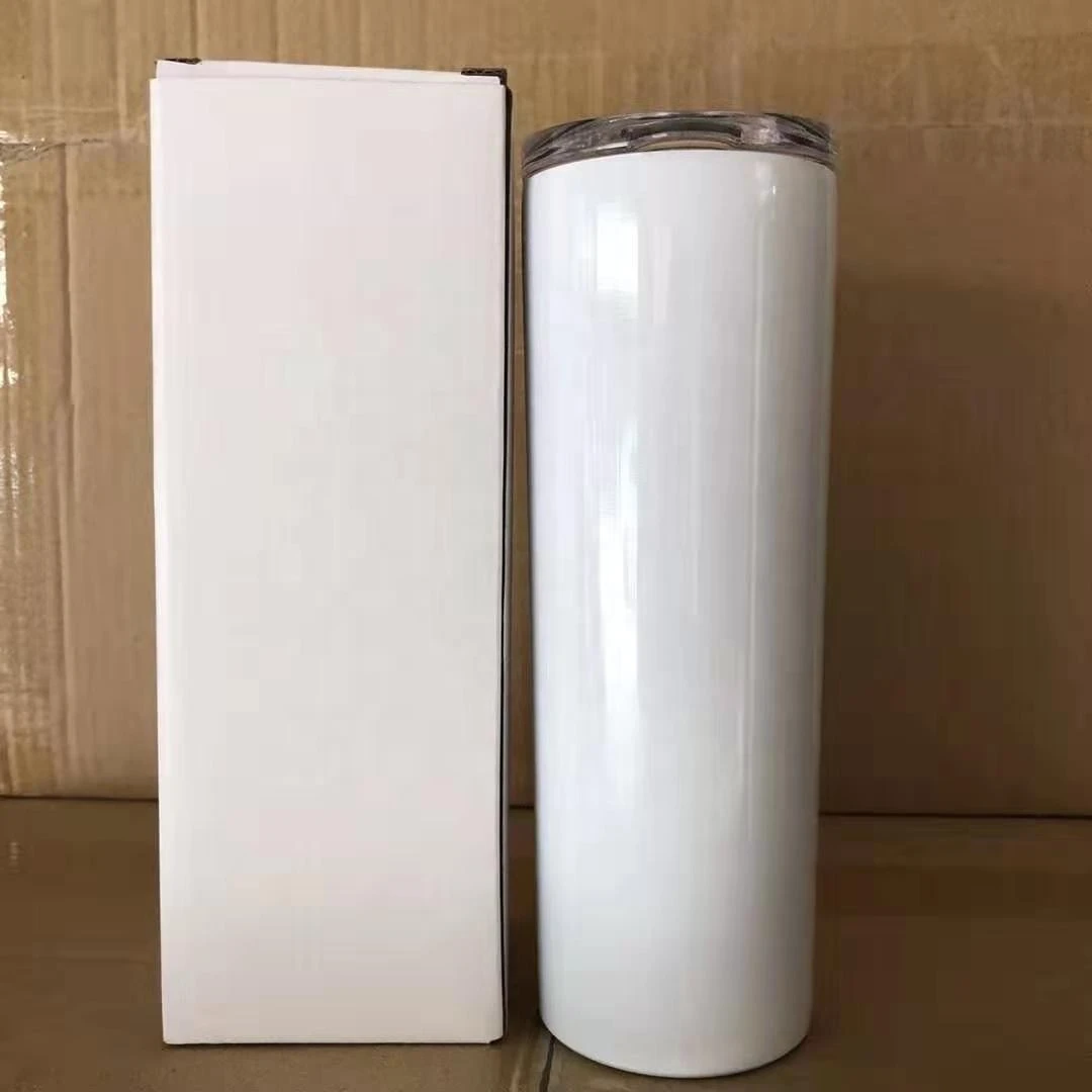 2021 new product hot sale sublimation stainless steel skinny tumblers 20 oz coffee cup insulated white water cup