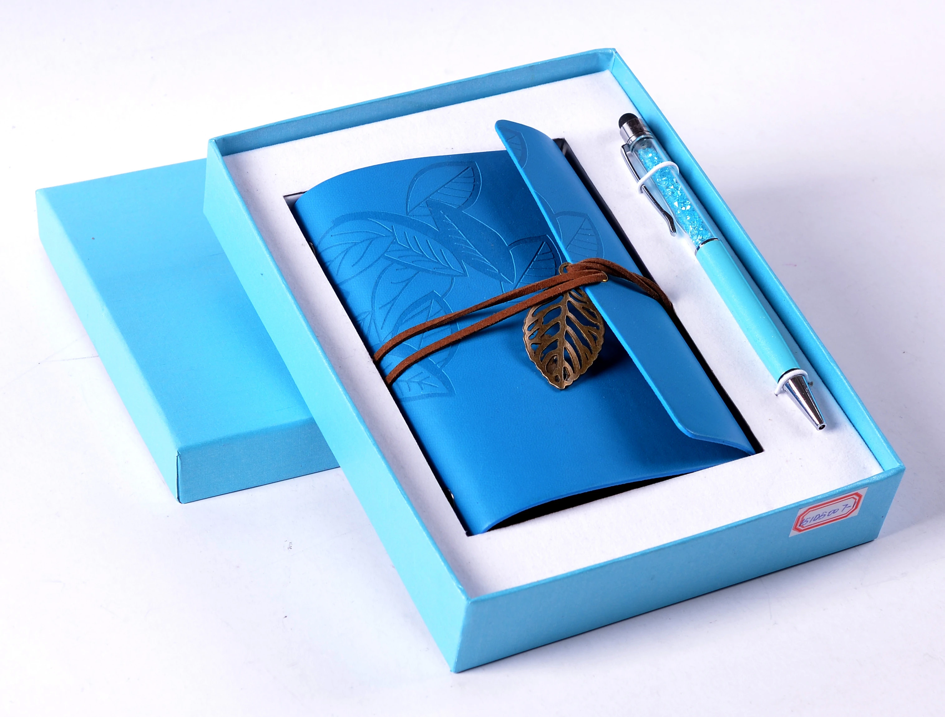 2021 Simple Promotional Custom Leather Notebook And Pen Office Stationery Gift Set In Box