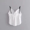 2021 summer White V-neck cross neck hanging loose clothing vest top women sexy tank top