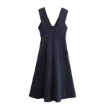2024 spring new Europe and America womens temperament commuter vest striped casual dress