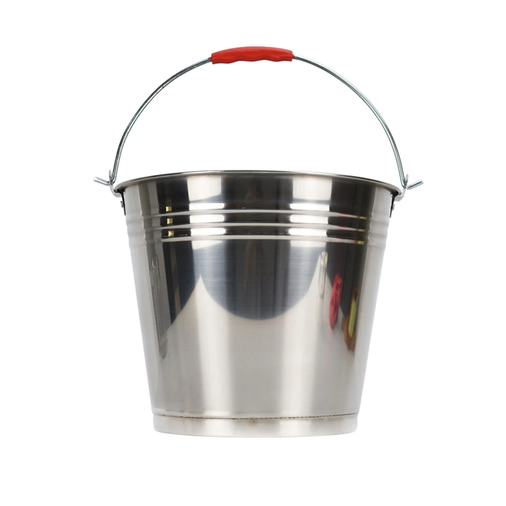 20L Portable stainless steel round fishing bucket pail with handle water bucket
