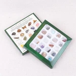 20pcs Rock Science Collection Kit with Natural Geography Gemstone Collection Box Kids Geology Science Learning with Magnifier