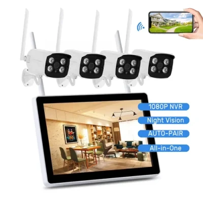2CH 10.1 Monitor NVR Video Audio Wireless WiFi IP Security System Waterproof Camera Kits HDD