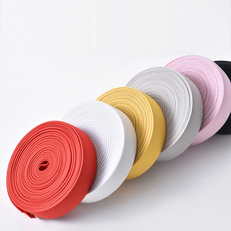 2cm wide factory wholesale black and white color knitting elastic ribbon elastic flat thick rubber band rolling belt clothing ac