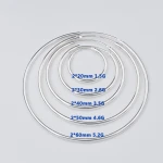 2She Jewelry popular stock available and customized 8mm to 80mm 925 sterling silver hoop earrings