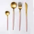 Import 304 Stainless Steel Wedding Party Tableware Restaurant Cutlery Black Handle Flatware Matte Gold Dinnerware Set with Gift Box from China
