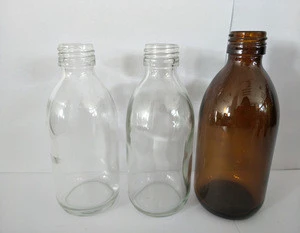 30ml 60ml 90ml 125ml 200ml Round Amber Clear Pharmaceutical Glass Bottle with Caps for Medical Syrups