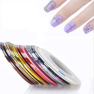 30PCS mixed color custom Nail Art Rolls Striping Tape Line Tips DIY nail art Sticker