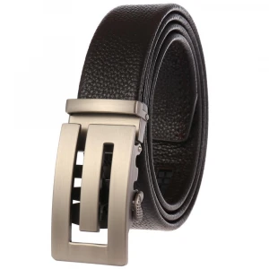3.5cm width good quality two G logo automatic buckle smooth genuine+leather+belts