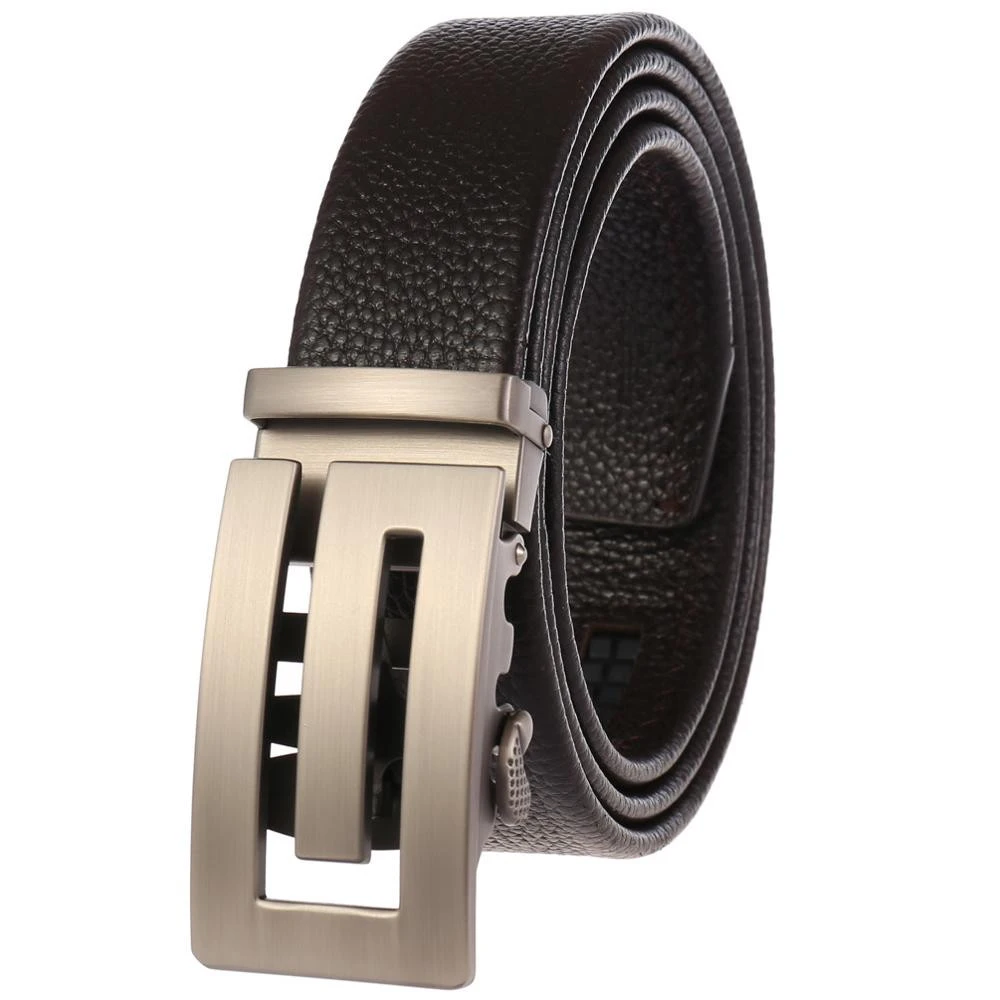 3.5cm width good quality two G logo automatic buckle smooth genuine+leather+belts