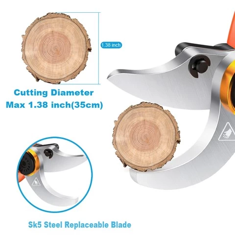 35mm li-ion battery powered pruning shears electric garden tools rechargeable power shears cordless electric knife