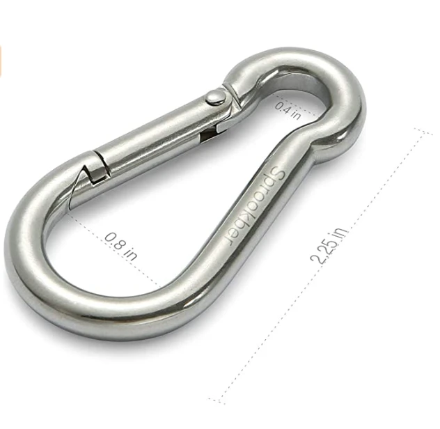 4 Inch Spring Snap Hook Carabiner 304 Stainless Steel Snap Hook Heavy Duty Carabiner Clip Carabiner Outdoor