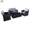 4 pieces of traditional classic light gray PE thick cushion wicker rattan sofa garden furniture