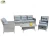 Import 4 pieces of traditional classic light gray PE thick cushion wicker rattan sofa garden furniture from China