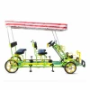 4 seats tandem bike/quadricycle for sightseeing /four wheel surrey bike/4 wheel adult bike with canopy hot sell