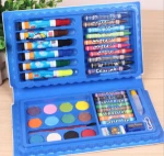 42pcs pink blue kids boys girls travel coloring colour box case gift crayons oil pastel markers stationery art drawing set