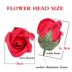 50 flowers/box bouquet packaging material two-layer simulation soap rose flower artificial flower wholesale