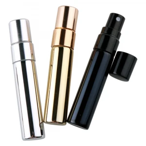 5ml electroplated UV glass travel perfume bottle with atomizer spray and customized box glass perfume bottle 5ml