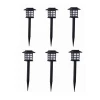 6 pieces Solar powered Garden post lights 35 cm high IP65 Rechargeable battery include auto working for outdoor lawn