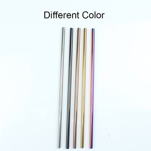 6mm 8mm 9mm 12mm Bar Accessories FDA 304 Stainless Steel Straw Set , Custom Logo Reusable Bent Boba Drinking Straw For Tumbler