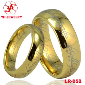 6MM&8MM Gold Plated Tungsten Rings Tungsten Wedding Band