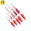 6PCS Stainless Steel Flower Non Stick Coating Kitchen Knife Set with Acrylic Block