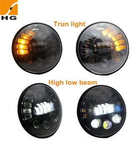 7inch round LED Headlight for Jeep Wrangler with turn light and parking light