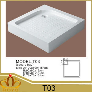 90x90 Abs Square Shape 15Cm Portable Shower Tray In Zhejiang
