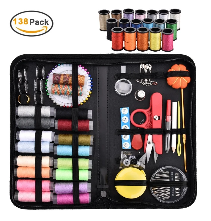 accept custom logo Sewing Kit Portable Sewing Supplies Case with 138pcs Sewing Accessories