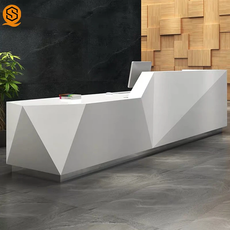 Acrylic solid surface wesern style bar counters design hotel modern reception desk counter