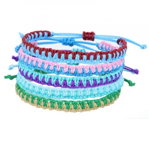 adjustable braided cord bracelet colourful spring mesh bracelet arm band 2021