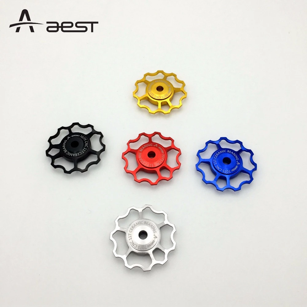 AEST Cycling Aluminum Alloy Bicycle Rear Derailleur pulley Jockey Wheel Guide Roller Idler Pulley