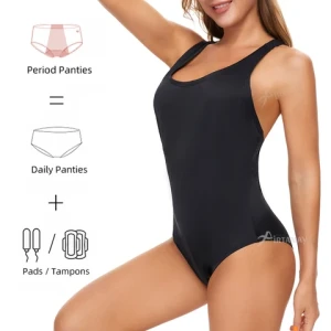 Airtamay Menstrual Antileakage Eco Friendly Functional Bodysuit 4 Layers Culottes Menstruel Period Swimwear Women Swimsuit