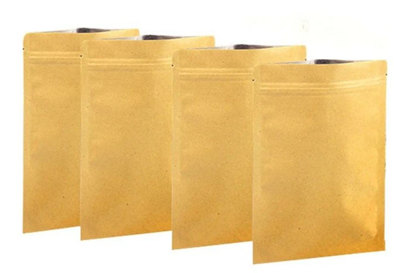 All-Purpose Food Storage Stand Up Zip Lock reusable Kraft paper Bags