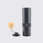 Aluminum alloy integrated body coffee grinding miller manual coffee beans grinder with wooden knob